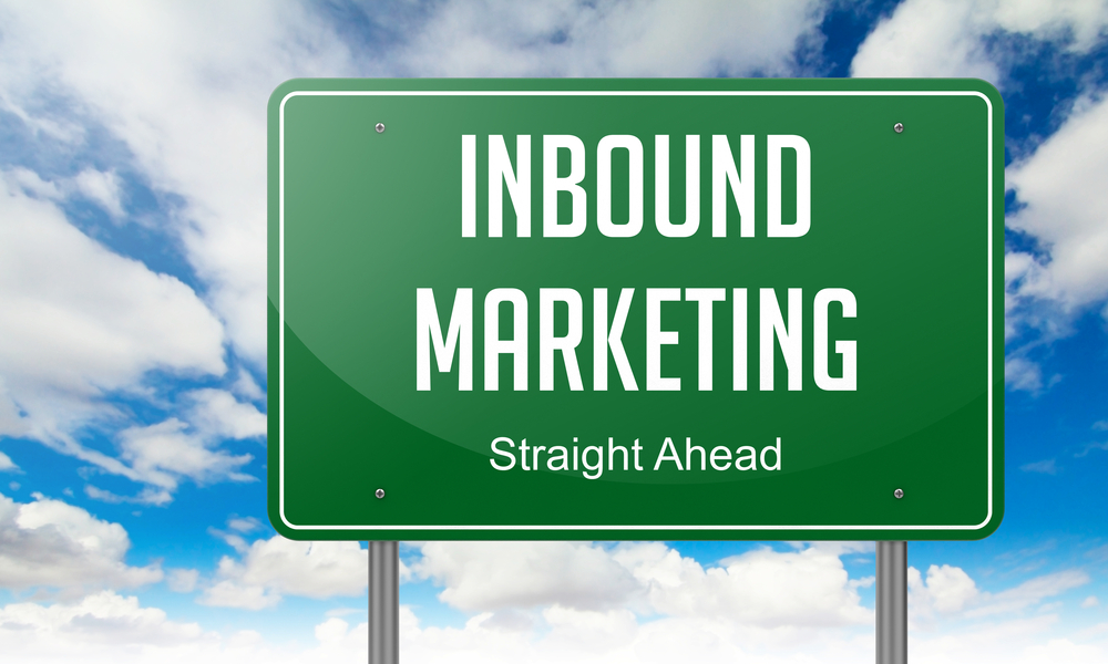 Highway Signpost with Inbound Marketing wording on Sky Background.